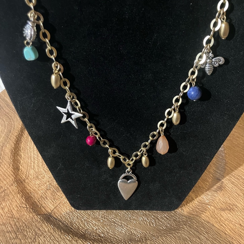 Chico’s Hearts and Stars Charm Necklace